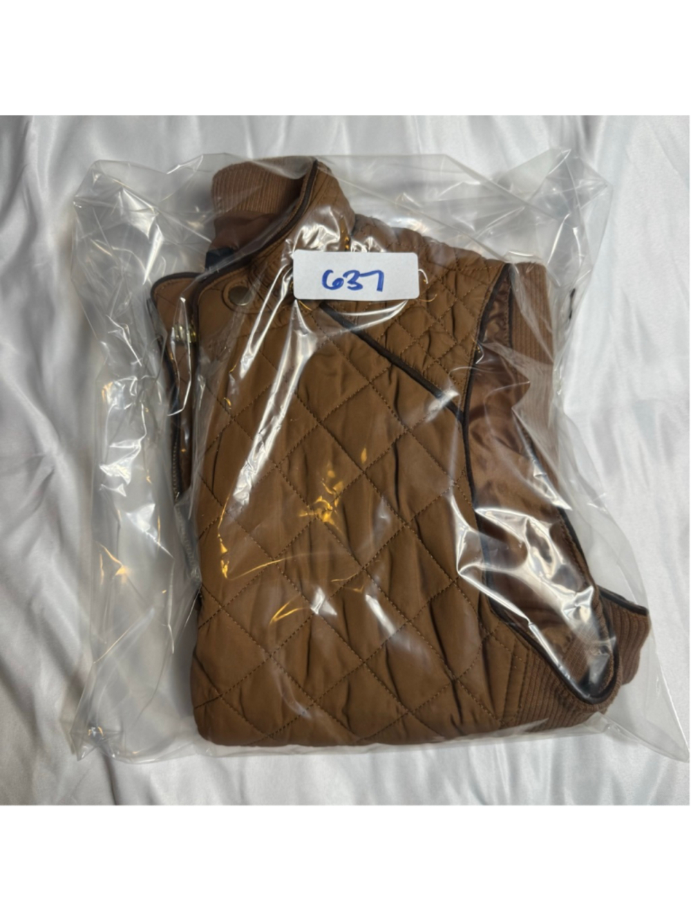 Love Tree Quilted Sleeveless Vest in Camel Brown - Picture 5 of 5